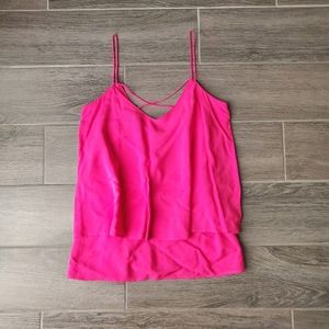 Warehouse Fuchsia HotbNeon Pink Layered Tank Top